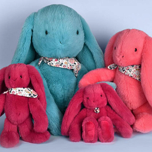 Мягкая игрушка Дуду э Компани (Doudou et Compagnie) "Кролик цветочный", фуксия, 25 см